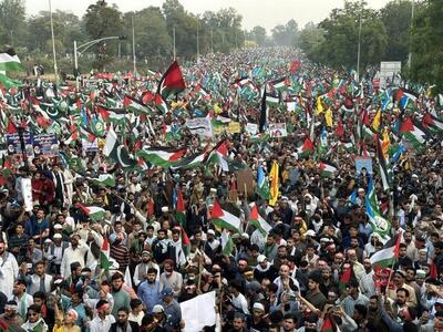 تظاهرات حمایت از فلسطین در پاکستان