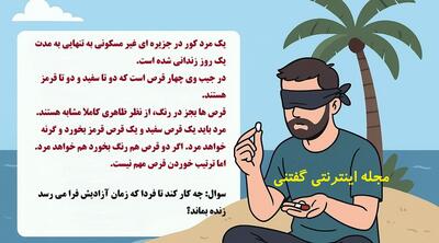 با حل تست هوش مرد کور در جزیره و قرص هایش اثبات کن یه نابغه ای!