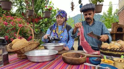 مشتی پلو شیرازی - زندگی روستایی - آشپزی در طبیعت