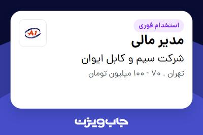 استخدام مدیر مالی در شرکت سیم و کابل ایوان