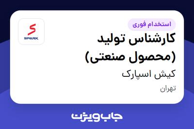 استخدام کارشناس تولید (محصول صنعتی) در کیش اسپارک