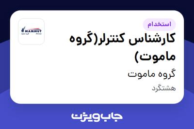 استخدام کارشناس کنترلر(گروه ماموت) در گروه ماموت