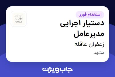 استخدام دستیار اجرایی مدیرعامل - خانم در زعفران عاقله
