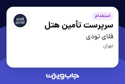 استخدام سرپرست تأمین هتل در فلای تودی