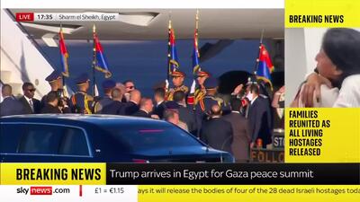 لحظه ورود ترامپ به مصر