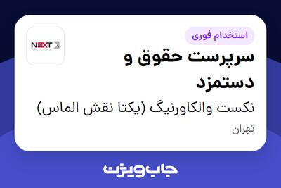 استخدام سرپرست حقوق و دستمزد در نکست والکاورنیگ (یکتا نقش الماس)