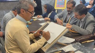 همنویسی اساتید خوشنویسی قوچان در روز ملی خوشنویسی