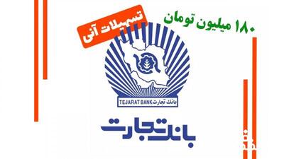 وام فوری ۱۸۰ میلیون تومانی بانک تجارت/ با کارمزد ۴ درصد بدون ضامن وام بگیرید