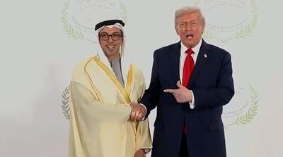 ادبیات عجیب ترامپ حین دست دادن با مقام اماراتی