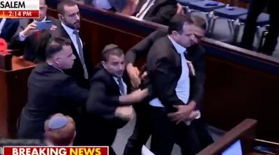 لحظه پرتنش ترامپ در کنست اسرائیل را ببینید