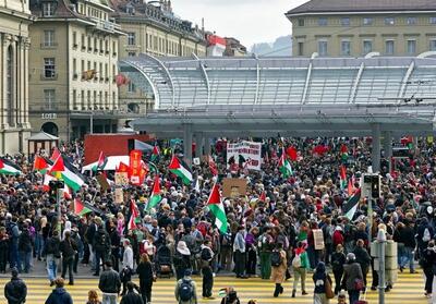 دستگیری 500نفر در جریان اعتراضات حامیان فلسطین در سوئیس - تسنیم