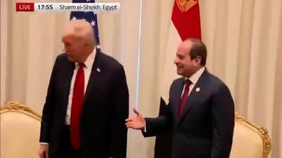 نادیده گرفتن رئیس جمهور مصر توسط ترامپ + فیلم