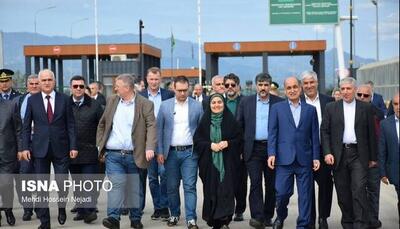  سفر زمینی وزیر راه ایران و معاون نخست‌وزیران روسیه و آذربایجان از باکو به آستارا