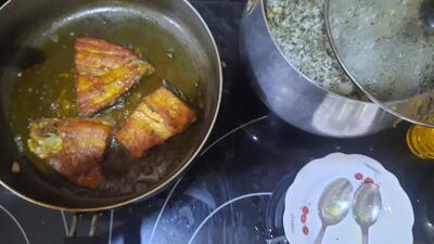  از شما/ناهار باقالی پلو ماهی سرخ شده