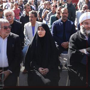  عکس/ حضور زینب سلیمانی در مراسم تشییع محمد کاسبی