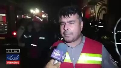  آتش‌سوزی گسترده در بابل/ ۳۵ آتش‌نشان اعزام شدند+فیلم