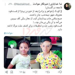 پیتزای سمی عامل مرگ دو کودک در گلستان شد |  انصاف نیوز