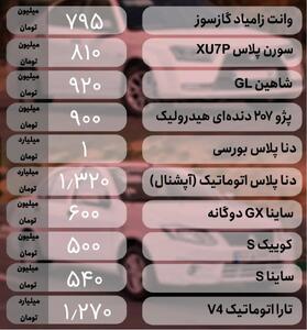  قیمت خودرو در بازار داخلی - 22 مهر 1404