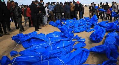  پیکرهای ۴۵ شهید فلسطینی در چارچوب توافق تبادل اسرا وارد غزه شد