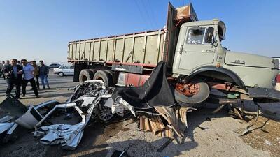  تصاویری دردناک از بدترین حادثه رانندگی امروز در ایران
