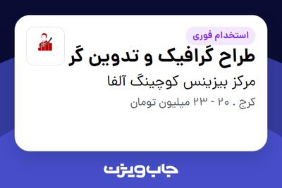  استخدام طراح گرافیک و تدوین گر در مرکز بیزینس کوچینگ آلفا