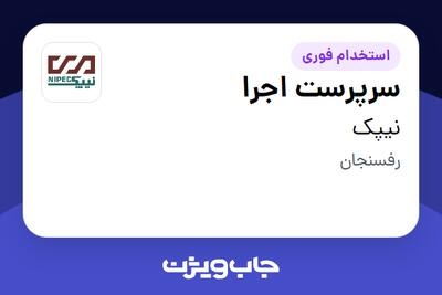  استخدام سرپرست اجرا - آقا در نیپک