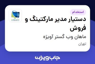  استخدام دستیار مدیر مارکتینگ و فروش در ماهان وب گستر آویژه