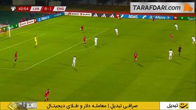 گل هری کین به لتونی (لتونی 0-2 انگلیس)