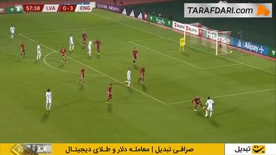 گل به خودی مدافع لتونی مقابل انگلیس (لتونی 0-4 انگلیس)