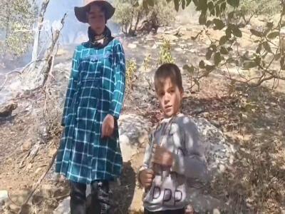  دو کودک در دل آتش کوه‌های زاگرس: آمده‌ایم درختان را نجات بدهیم