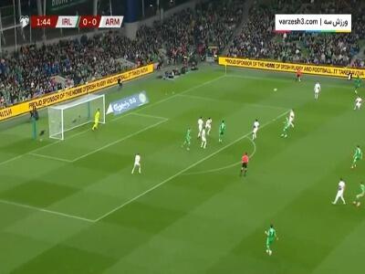 خلاصه بازی جمهوری ایرلند 1 - ارمنستان 0