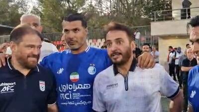  شوخی جالب با سید جواد هاشمی بازیگر سینما در حاشیه حضور او در جمع پیشکسوتان استقلال