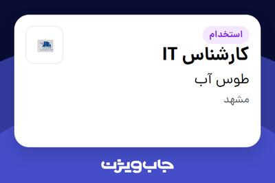  استخدام کارشناس IT - خانم در طوس آب