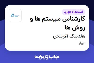 استخدام کارشناس سیستم ها و روش ها در هلدینگ آفرینش