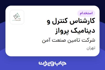 استخدام کارشناس کنترل و دینامیک پرواز در شرکت تامین صنعت آمن