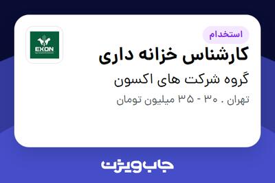  استخدام کارشناس خزانه داری در گروه شرکت های اکسون