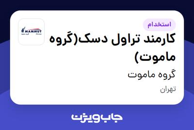  استخدام کارمند تراول دسک(گروه ماموت) - خانم در گروه ماموت