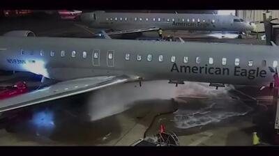  نازل بنزین هواپیما ناگهان رها شد و حادثه‌ای خطرناک رقم خورد + فیلم