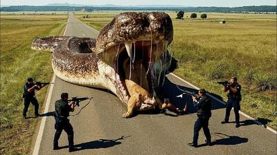  حیات وحش مصنوعی؛ شیر شجاع برای نجات جان مادرش از چنگ پیتون غول کمک آورد