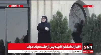  نمایی جالب از فاطمه مهاجرانی در حاشیه جلسه هیات دولت + فیلم