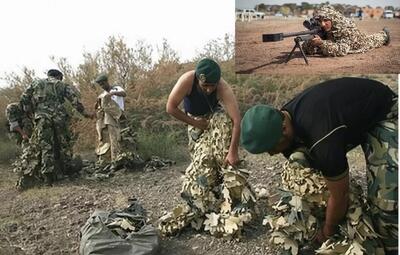  گزارش تصویری تک تیراندازان ارتش در حال پوشیدن البسه استتاری مخصوص