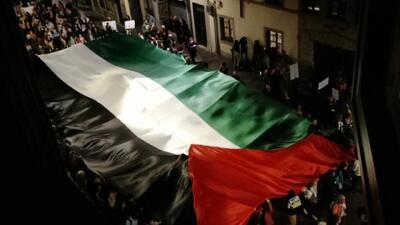  درگیری پلیس ایتالیا با حامیان فلسطین + فیلم