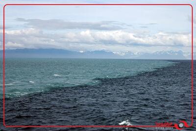  منظره زیبا از تلاقی آب شور و شیرین در اقیانوس اطلس