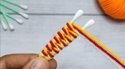  ۴ ایده شگفت انگیز برای ساخت گل با کاموا و گوش پاک کن!