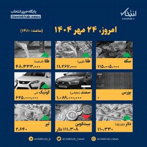 اینفوگرافیک / امروز ۲۴ مهر قیمت ها چقدر است؟