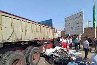 تصادف مرگبار، جان ۵ نفر از کادر درمان دانشگاه علوم پزشکی فسا را گرفت +تصاویر / فاجعه در جاده فسا-داراب