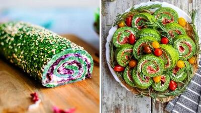 طرز تهیه دسر رولی ماچا با گاناش رنگی؛ 15 مدل متفاوت مناسب مهمانی