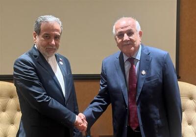  دیدار رئیس هیات نمایندگی فلسطین در اجلاس جنبش تعهد با عراقچی - تسنیم