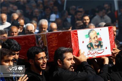  پیکر سردار افشار در تهران تشییع شد / حضور سردار قاآنی و سردار جعفری در مراسم + عکس