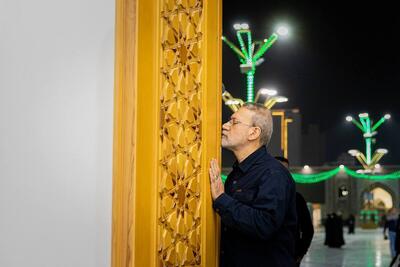 لاریجانی در بازگشت از روسیه به زیارت مرقد مطهر امام رضا(ع) رفت